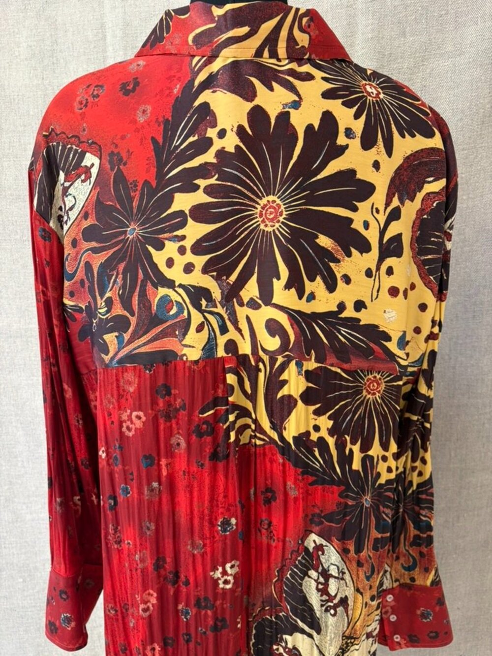 Free People Off The Vine Button Down, Ruby Butterfly Combo L - Picture 8 of 11
